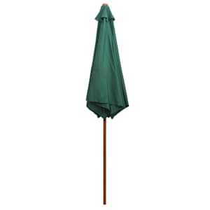 Slunečník 270 x 270 cm s dřevěnou tyčí zelený - obrázek 5