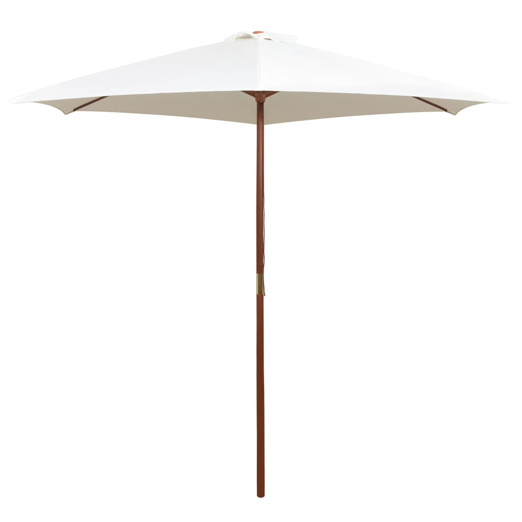 vidaXL Umbrelă de soare cu stâlp de lemn 270 x 270 cm, alb crem vidaxl.ro