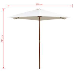 Slunečník 270 x 270 cm s dřevěnou tyčí krémově bílý - obrázek 6