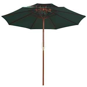 Dvoupatrový slunečník 270 x 270 cm dřevěná tyč zelený - obrázek 2