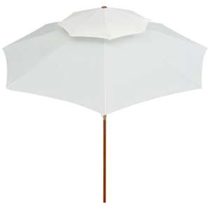 Dvoupatrový slunečník 270 x 270 cm dřevěná tyč krémově bílý - obrázek 3