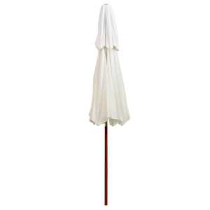 Dvoupatrový slunečník 270 x 270 cm dřevěná tyč krémově bílý - obrázek 4