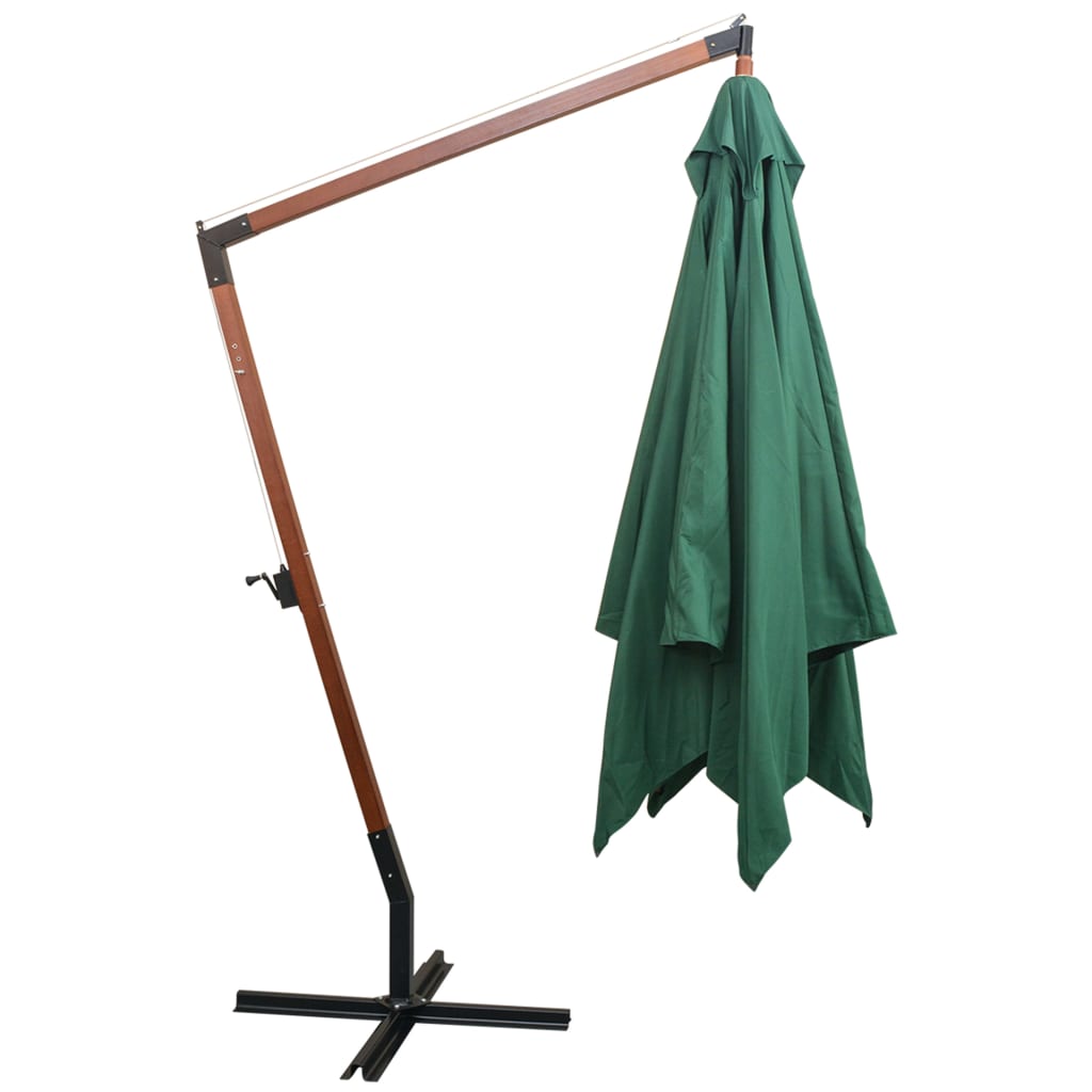 Thumbnail - vidaXL Ampelschirm 300x300 cm Holzmast Grün
