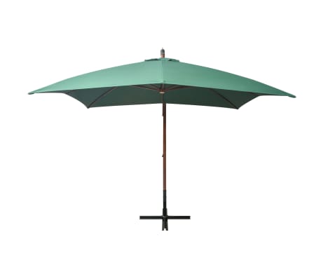 vidaXL Ampelschirm 300x300 cm Holzmast Gr&uuml;n