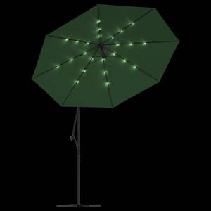 Závěsný slunečník s kovovou tyčí a LED světlem, zelený, 300 cm - obrázek 6