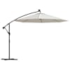 vidaXL rippuv p&auml;ikesevari LED-tuledega 300 cm metallist postiga, beež