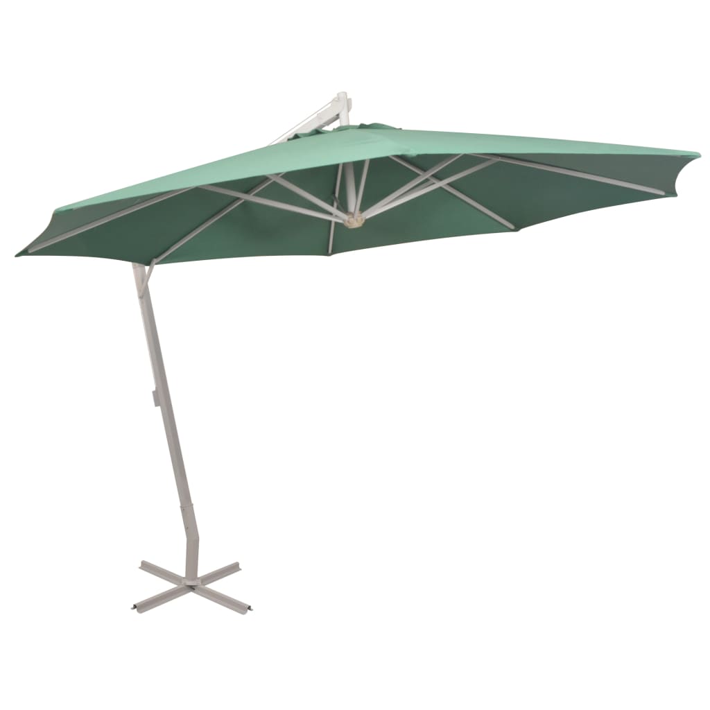 18: vidaXL hængende parasol 350 cm grøn aluminiumsstang