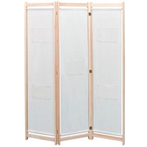 vidaXL 3 paneeliga sirm, kreemjas, 120 x 170 x 4 cm, kangas