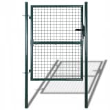vidaXL Garden Fence Gate 33.7"x78.7"/39.4"x98.4" Steel Green
