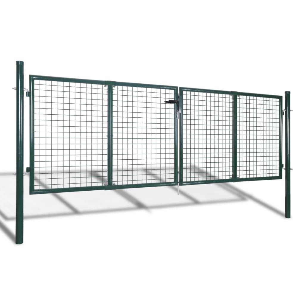 vidaXL Poort 306x175 cm staal groen afbeelding