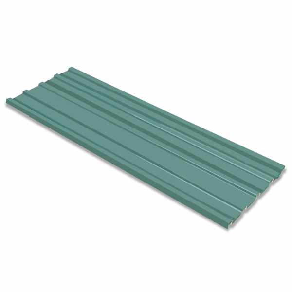 vidaXL Katusepaneel 12 tk Roheline 129 x 45 cm Tsingitud teras