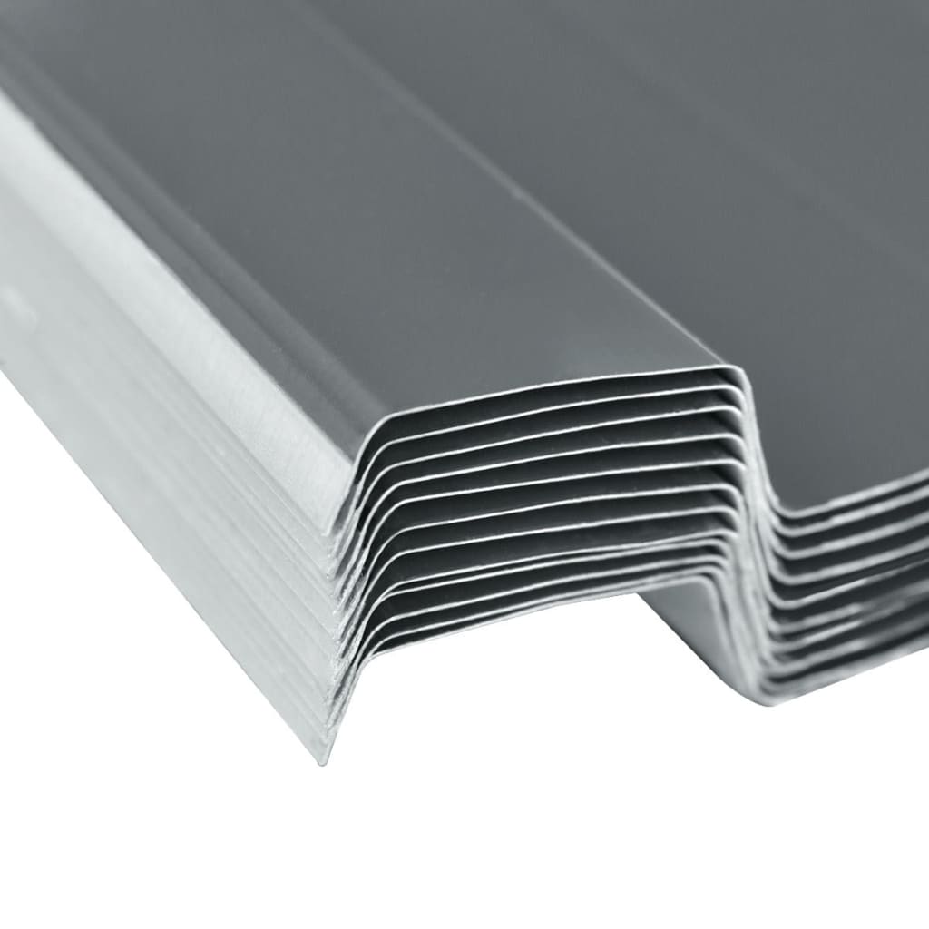 vidaXL Roof Panels 12 pcs Galvanized Steel Gray