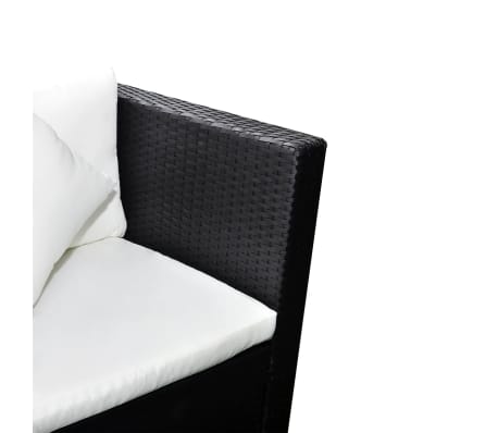 vidaXL Salon de jardin 4 pcs avec coussins R&eacute;sine tress&eacute;e Noir
