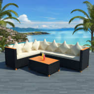 vidaXL Loungeset poly rattan HKC blad