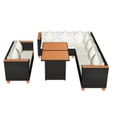 vidaXL Set Mobili da Esterno 27 pz in Polirattan e WPC Nero