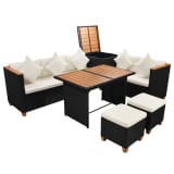 vidaXL Set Mobili da Esterno 22 pz in Polirattan e WPC Nero