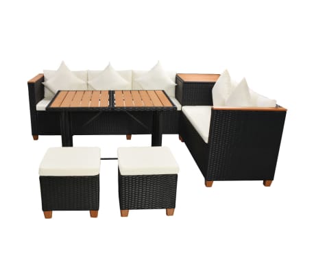 Vidaxl 22 Piece Outdoor Dining Set Wicker Poly Rattan Wpc Garden Lounge Seat 8718475505907 Ebay