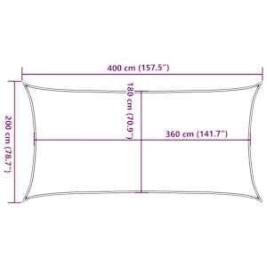 Senčno jadro HDPE pravokotno 2x4 m bele barve - slika 10