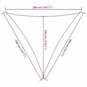 Plachta proti slunci HDPE trojúhelník 3,6 x 3,6 x 3,6 m bílá - obrázek 10