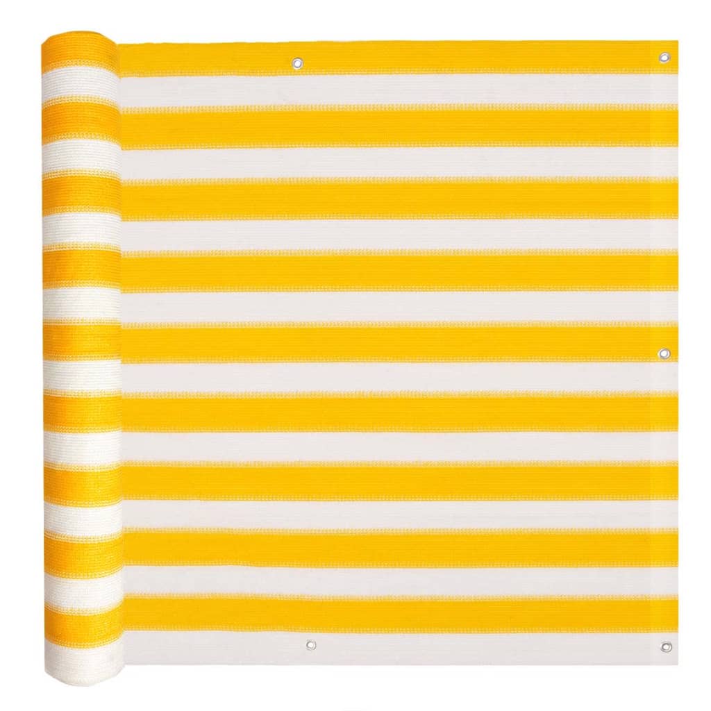 13: vidaXL balkonafskærmning HDPE 75 x 600 cm gul og hvid