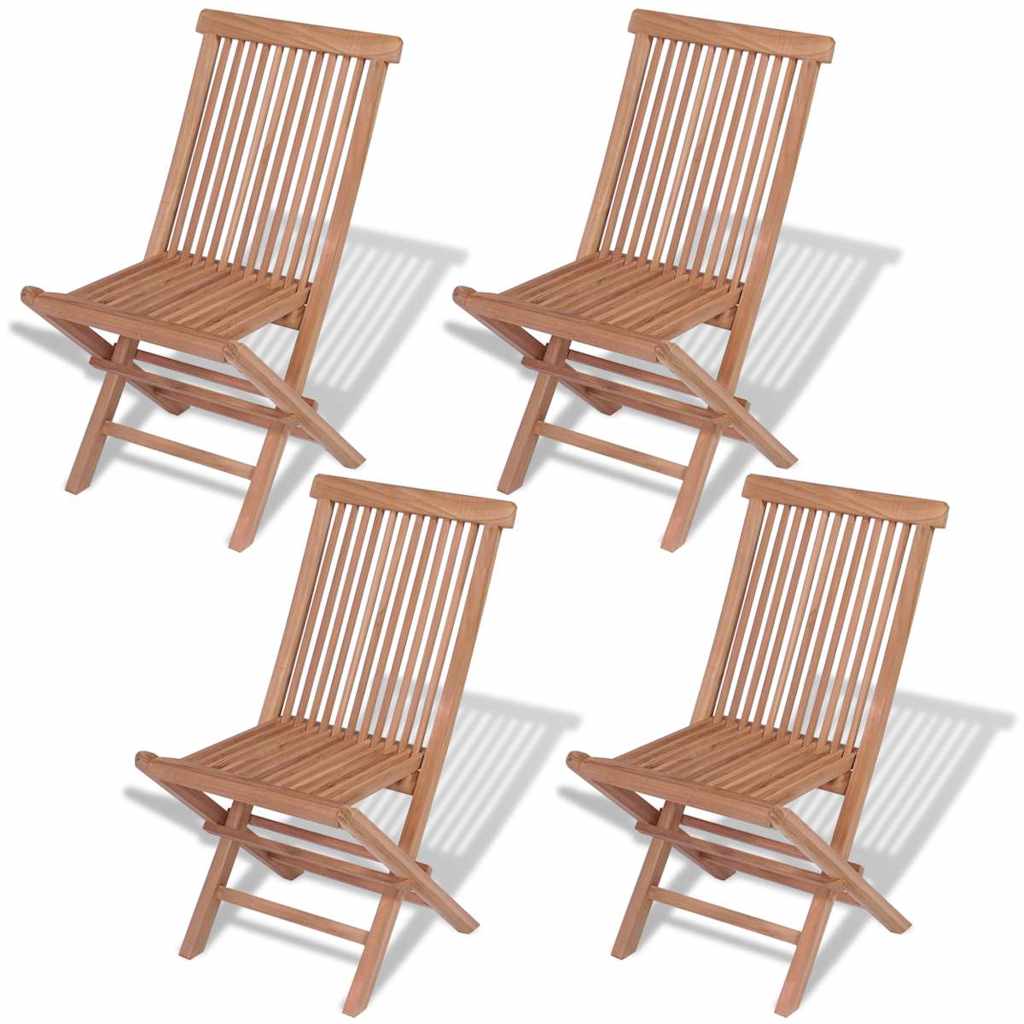 vidaXL Chaises pliables de jardin 4 pcs Bois de teck solide 