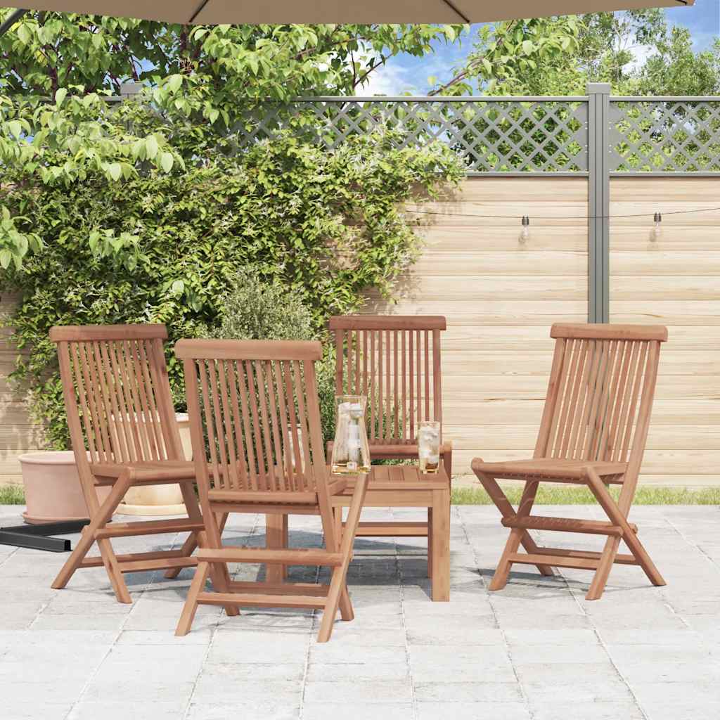

vidaXL Tuinstoelen inklapbaar 4 st massief teakhout