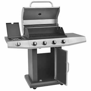 Gril na plynové barbecue s kolem Stříbrná Ocel s kovovou hadicí - obrázek 2