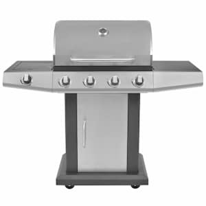 Gril na plynové barbecue s kolem Stříbrná Ocel s kovovou hadicí - obrázek 3
