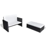 vidaXL Garden Sofa Set Five Pieces Poly Rattan Black