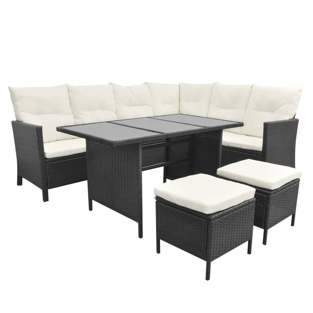 VidaXL - vidaXL Loungeset poly rattan zwart 14-delig