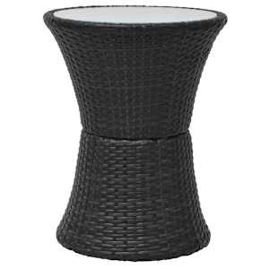 3dílný bistro set s poduškami polyratan černý - obrázek 6