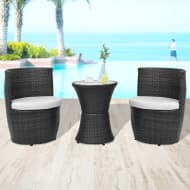 vidaXL Bistroset poly rattan zwart