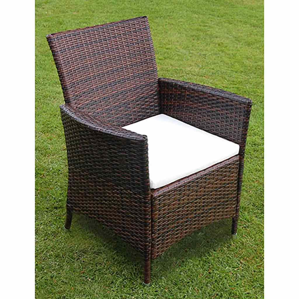 Thumbnail - vidaXL 7-tlg. Garten-Essgruppe mit Auflagen Poly Rattan Braun