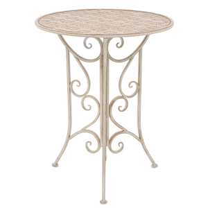3dílný bistro set ocelový bílý - obrázek 2