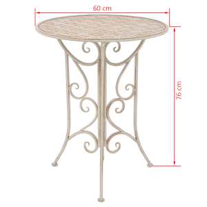 3dílný bistro set ocelový bílý - obrázek 9