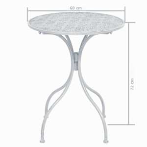 3dílný bistro set ocelový šedobílý - obrázek 11