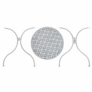 3dílný bistro set ocelový šedobílý - obrázek 10