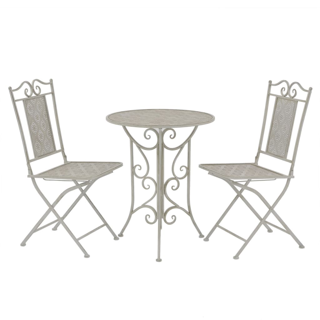 vidaXL 3-tlg. Bistro-Set Stahl Grau