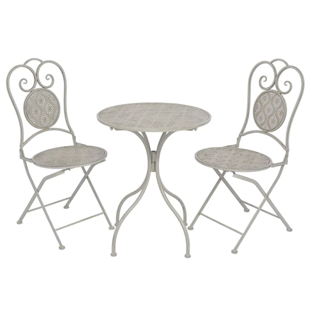 vidaXL 3-tlg. Bistro-Set Stahl Grau