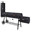 vidaXL suitsugrill alumise riiuliga, must, raske, XXXL