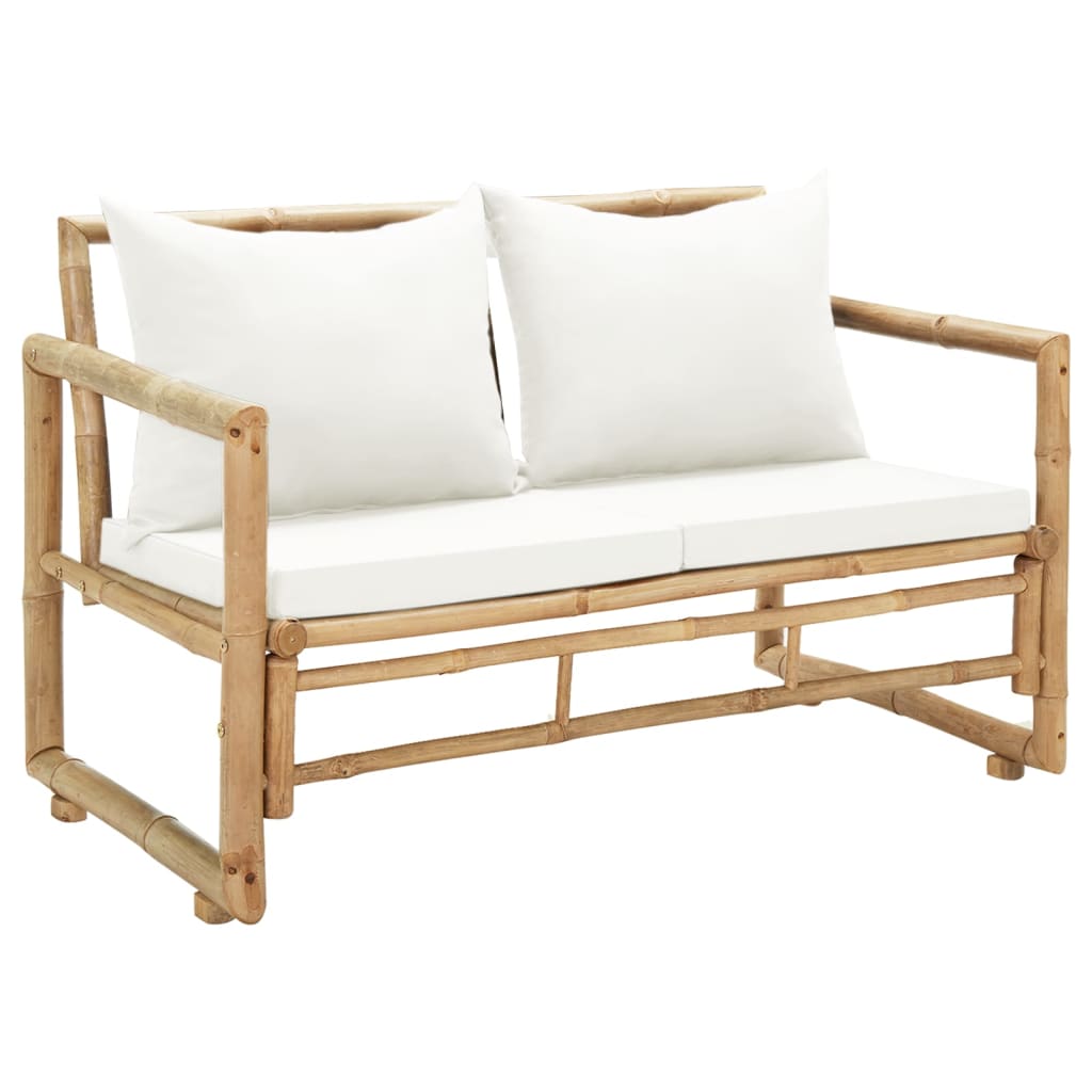 

vidaXL 2 Seater Patio Sofa with Cushions Bamboo