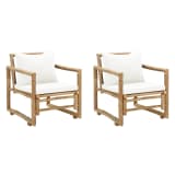 vidaXL Gartenstühle 2 Stk. Bambus 60 x 65 x 72 cm