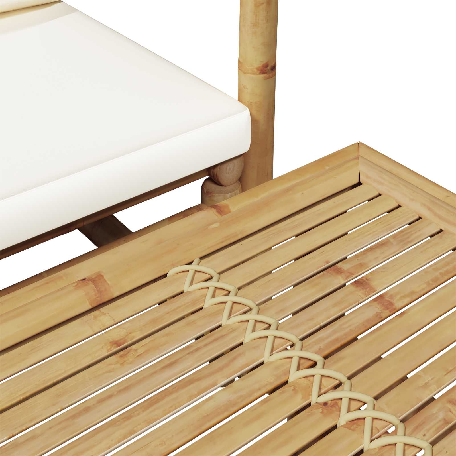 4-delige Loungeset met kussens bamboe - Afbeelding 9