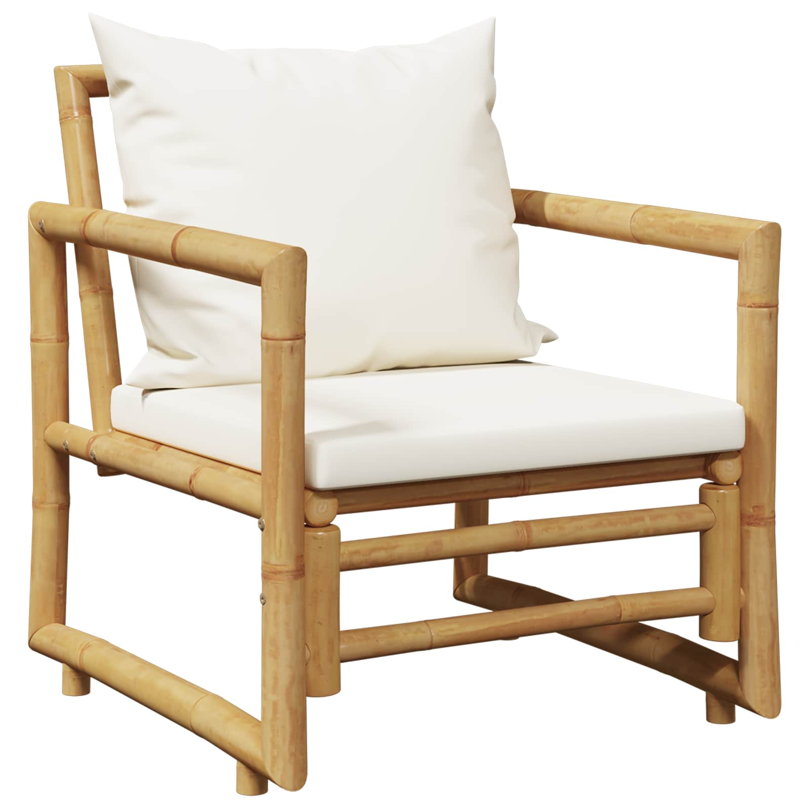 4-delige Loungeset met kussens bamboe - Afbeelding 4