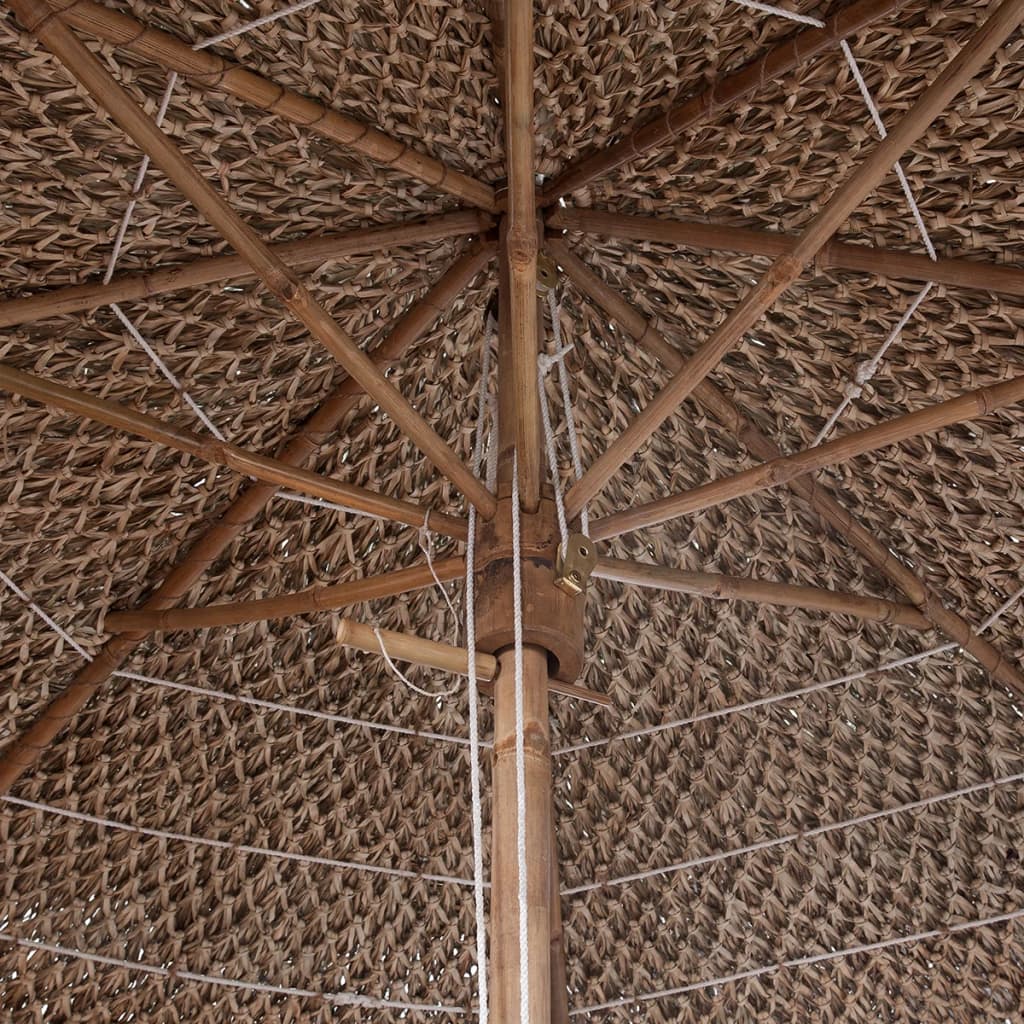  Bambusový slnečník so strechou z banánových listov, 210 cm