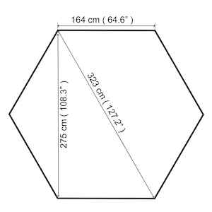 Zahradní altán hexagon béžový 323 x 265 cm - obrázek 8