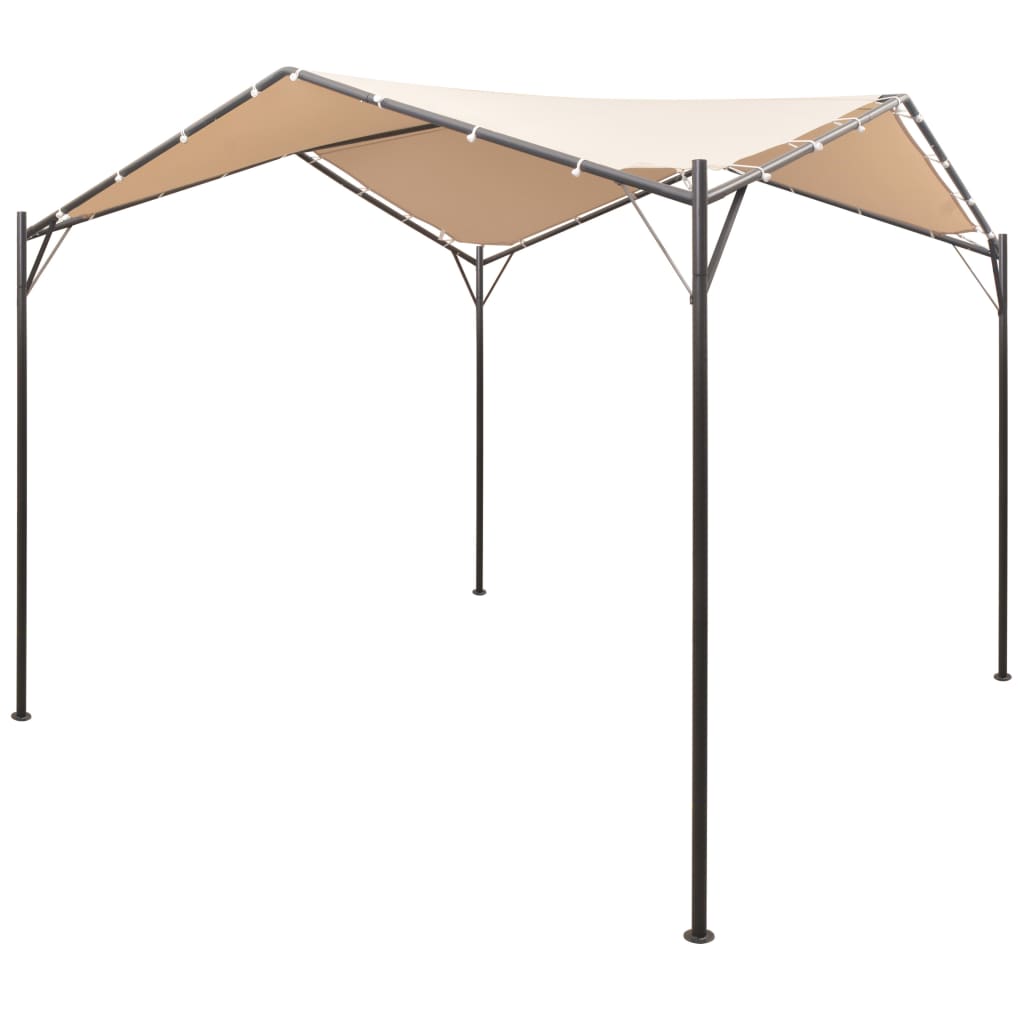 6: vidaXL lysthus pavillon telt med baldakin 3 x 3 m stål beige