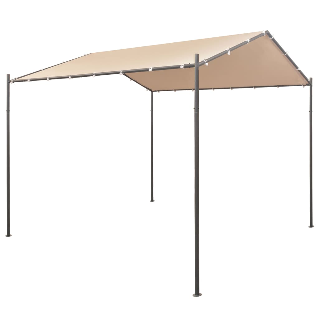 vidaXL lysthus pavillon telt med baldakin 3 x 3 m stål beige