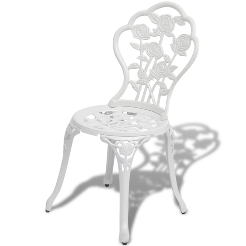 Bistro židle 2 ks litý hliník bílé