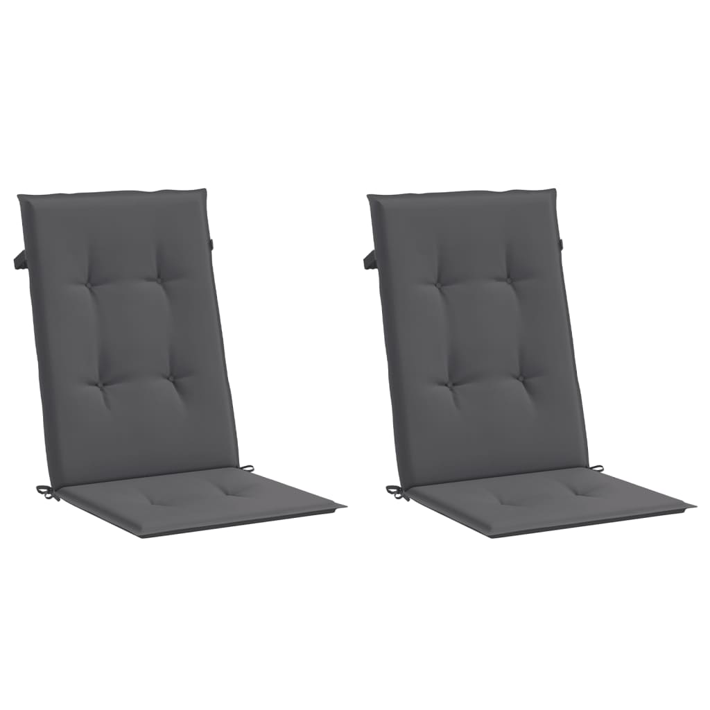 vidaXL Tuinstoelkussens rugleuning 2 st 120x50x3 cm stof antraciet afbeelding
